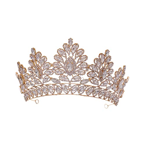 DONFAMDS Braut Krone Stirnband Eleganter Prinzessin Haarschmuck Funkelnde Tiara für Hochzeit Tanz und Festliche Anlässe Universelle Hochwertiges Legierungs Design in Weiß von DONFAMDS