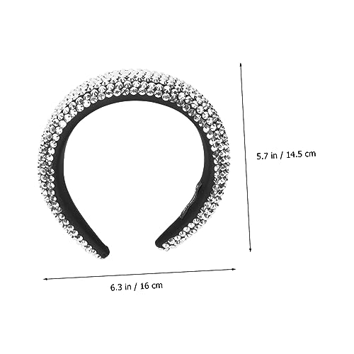 DONFAMDS Breites Haarband Damen mit Funkelnden Strasssteinen Eleganter Brautschmuck für Hochzeit und Party Komfortabel Gepolstert Rutschfestes Stirnband für Festlichen Anlass Silbernes von DONFAMDS