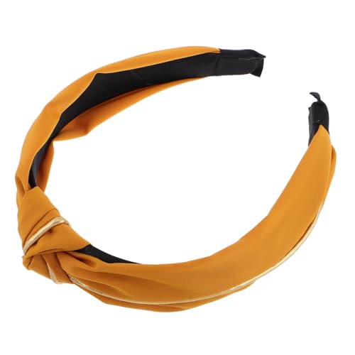 DONFAMDS Stirnbänder in Goldfarbenblöcken Für Damen Geknoteter Stoff Haarbänder Bequem Und Stilvoll Für Freizeitkleidung Partys Und Feiertage von DONFAMDS
