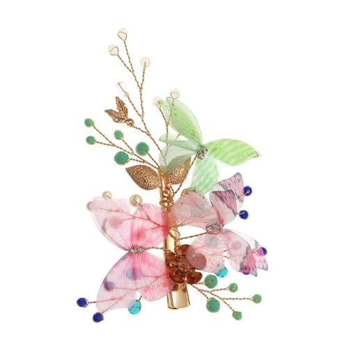 DONFAMDS Bunter Schmetterling Haarclip Mit Alligator-klemme Handgefertigte Haarspange Für Bräute Boho-hochzeitszubehör Eleganter Haarschmuck Für Frauen Und Mädchen Vintage Haarnadel von DONFAMDS