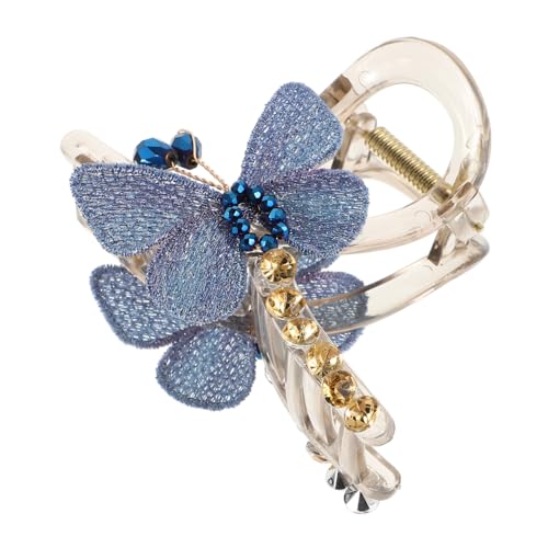 DONFAMDS Butterfly -clip Im Retro -stil Krallenclips Für Mädchen Metallhaarklammern Schmetterlingsklauenklammern Haarklammern Aus Strass Funkelnde Haarkrallen Haarzubehör Metalle Blue von DONFAMDS