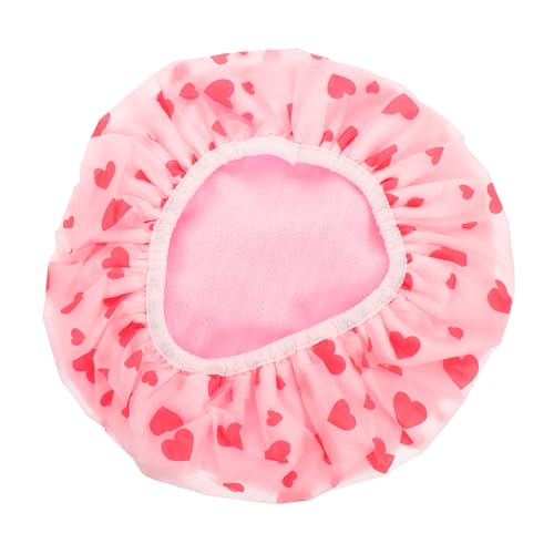 DONFAMDS Duschhaube fön kappe Shampoo-Kappen Motorhaube zum Schlafen Mütze für Frauen Badezimmerkappe Trockenhaube für Haare trockene Haarkappe Haartrockenhaube Korallenvlies Rosa von DONFAMDS