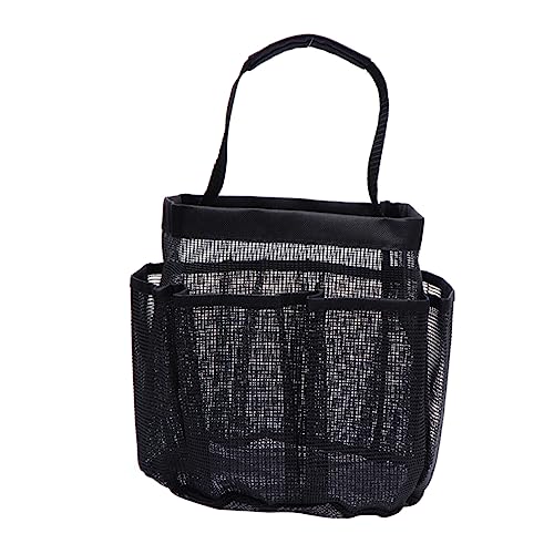 DONFAMDS Netztasche Aus Oxford-Material Für Badezimmer Aufbewahrungstasche Mit Fächern Organizer Für Kosmetik Badartikel Handtücher Und Spielzeug Schwarz von DONFAMDS