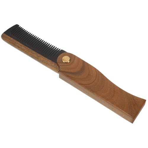 DONFAMDS Faltbarer Holzkamm Für Männer Kompakter Tragbarer Bart Haarkamm Aus Natürlichem Horn Und Grünem Sandelholz Für Reisen Und Hotelgebrauch von DONFAMDS
