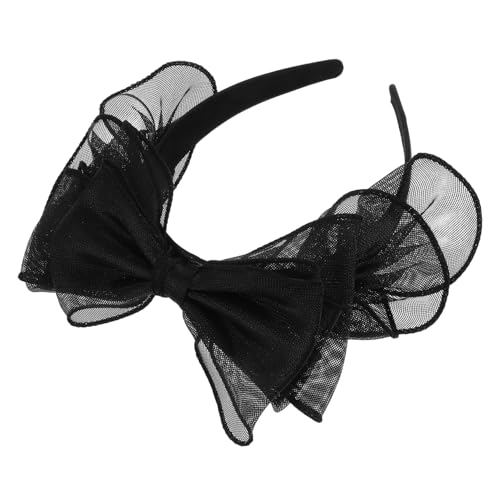 DONFAMDS Französisches Vintage Stirnband mit Großem Schwarzem Schleifen Bogen Rutschfester Haarschmuck für Damen Geeignet für Partys Cosplay und Festliche Anlässe von DONFAMDS