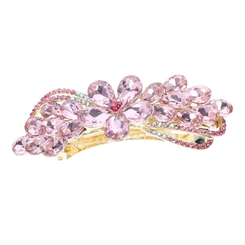 DONFAMDS Große Damen Haarklammer mit Strasssteinen Eleganter Federnder Haarclip für Volles Haar Vielseitiges Haarschmuck accessoire für Alltag Hochzeit und Festliche Frisuren von DONFAMDS