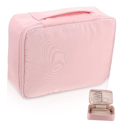 DONFAMDS Große Pu Kosmetiktasche Für Reisen Tragbare Toilettenartikel-Organizer Mit Viel Für Make-up Pflegeprodukte Und Persönliche Dinge Für Damen Und Unisex von DONFAMDS