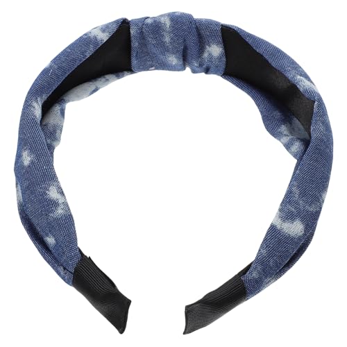 DONFAMDS Haarband mit Breiter Krempe Gedrehtem Knoten Leopardenmuster Jeansblau Elastisches Haaraccessoire für Damen zum Fixieren von Haaren Beim Essen Schminken DONFAMDS Haarband mit Breiter Krempe Gedrehtem Knoten Leopardenmuster Jeansblau Elastisches Haaraccessoire für Damen zum Fixieren von Haaren Beim Essen Schminken von DONFAMDS