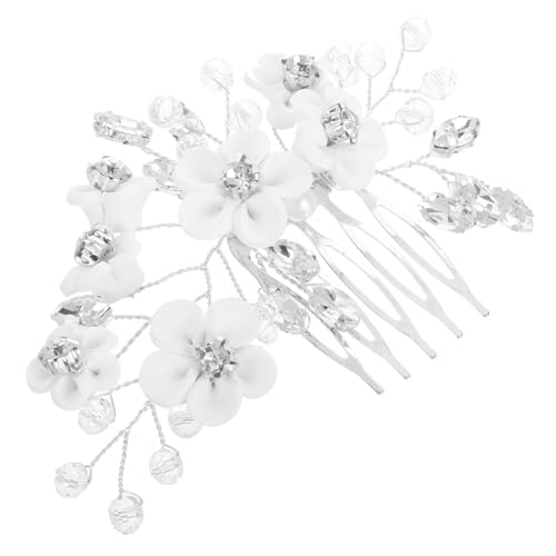 DONFAMDS Haarkamm mit Strasssteinen Brautschmuck mit Floralen Akzenten Zahn Haaraccessoire für Einen Sicheren und Eleganten Look bei Hochzeiten und Besonderen Anlässen von DONFAMDS