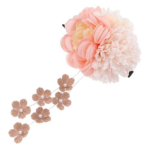 DONFAMDS Perlen Haarspangen Für Frauen Blumen Haarschmuck Hochzeits Kopfschmuck Zarte Haarnadeln Für Mädchen Rosa Simulationsblume von DONFAMDS
