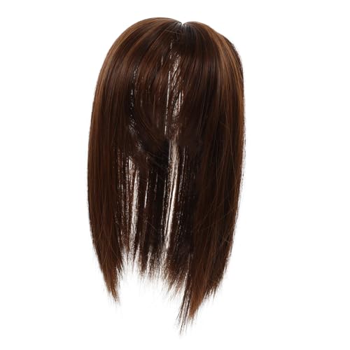 DONFAMDS Haarteil Für Frauen Unsichtbarer Toper Für Dünnes Haar Synthetisches Haarstück in Hellbraun Einfach Anzubringen Für Arbeit Und Alltag von DONFAMDS