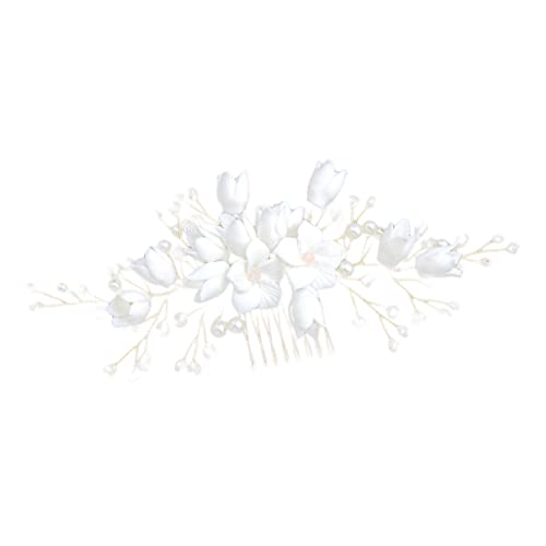 DONFAMDS Handgefertigte Haarkämme Für Frauen Mit Perlenschmuck Blumen Aus Polymer Kristallperlen Für Hochzeitsfrisuren Und Brautjungfern Vielseitig Einsetzbar Für Besondere Anlässe von DONFAMDS