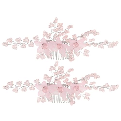 DONFAMDS Handgefertigter Braut Haarkamm mit Handgewobenen Acryl Akzenten Eleganter Hochzeitsschmuck für Braut und Brautjungfern Dekoratives Accessoire für Besondere Anlässe von DONFAMDS