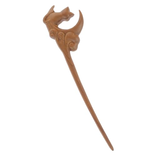 DONFAMDS Wooden Hair Stick Mit Katzen-mond-design Handgefertigte Haarnadel Aus Holz Für Damen Haaraccessoires Für Hochzeiten Und Alltagslooks von DONFAMDS