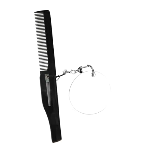 DONFAMDS Faltbarer Taschenkamm Mit Schlüsselanhänger Und Ovalem Spiegel Für Männer Praktischer Reise-bartkamm Mit Feinen Zähnen Kompakt Und Leicht Für Unterwegs von DONFAMDS