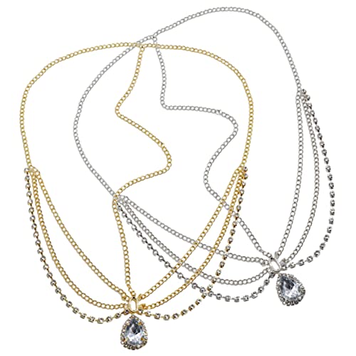 DONFAMDS Kopfketten Stirn Schmuck für Damen 2Stücke Haaraccessoire mit Baumeln Anhänger für Hochzeiten Feiern Abschlussbälle DONFAMDS Kopfketten Stirn Schmuck für Damen 2Stücke Haaraccessoire mit Baumeln Anhänger für Hochzeiten Feiern Abschlussbälle von DONFAMDS