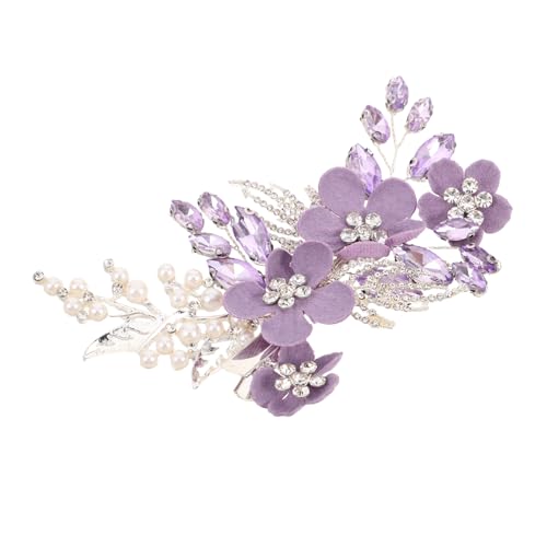 DONFAMDS Kristallbesetzter Blumen Haarclip für Braut Damen Funkelnde Strass Hochzeits Haarklammer Brautschmuck Accessoire Sicherer Sitz für Hochzeit und Festliche Anlässe von DONFAMDS