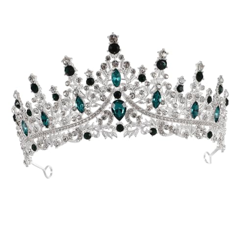 DONFAMDS Krone Für Erwachsene Mit Kristallstrass Grüne Tiara Für Frauen Prinzessinnen-krone Königinnen-dekoration Für Hochzeit Geburtstagsparty Festzug Und Brautparty von DONFAMDS
