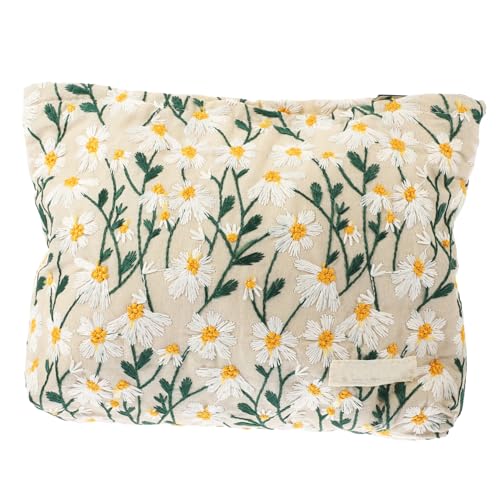 DONFAMDS Kleine Kosmetiktasche Für Reisen Tragbare Schminktasche Wasserfest Beige Kosmetikorganizer Für Damen Für Reisen Und Alltag von DONFAMDS