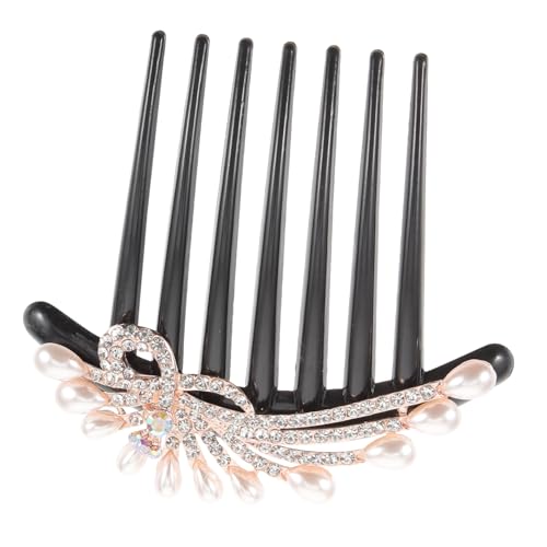 DONFAMDS Perlen Haarkamm mit Strasssteinen Leichter Brautschmuck für Frauen und Mädchen Eleganter Haarschmuck für Hochzeit Abschlussball und Besondere Anlässe Fester Halt durch sieben von DONFAMDS