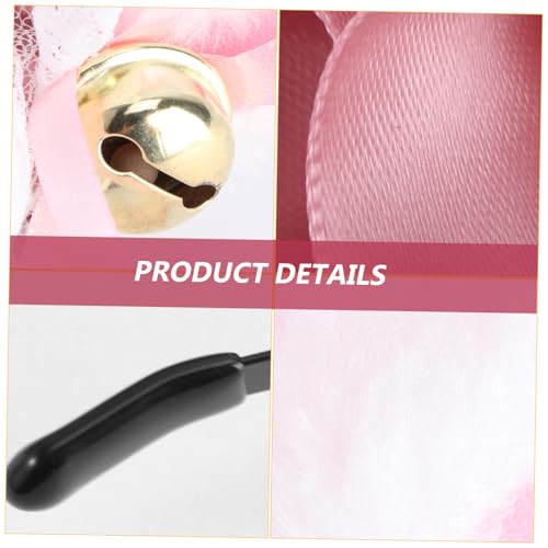 DONFAMDS Plüsch Katzenohren Haarreif mit Spitzen Schleife und Glöckchen Verstellbares Cosplay Stirnband für Frauen und Mädchen Leichtes Party und Karnevalzubehör Einheitsgröße Bequem und von DONFAMDS