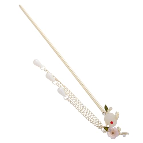 DONFAMDS Rabbit Hairpin Mit Fließenden Quasten Für Mädchen Traditionelles Chinesisches Design Schlichtes Antikes Haaraccessoire Geeignet Für Hanfu Langlebiger Und Eleganter Haarschmuck Für von DONFAMDS