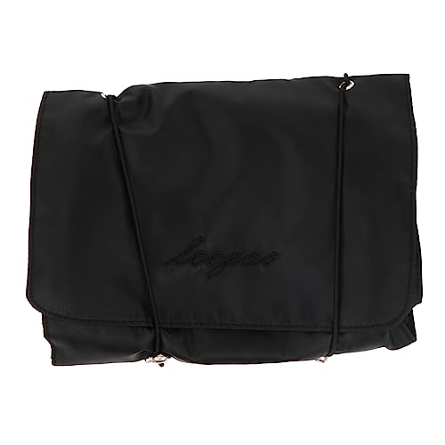 DONFAMDS Reise Kosmetiktasche Hängende Kulturtasche Mit Praktischem Falt-Design Gepolstert Und Robust Für Damen Für Makeup Und Toilettenartikel Schwarz von DONFAMDS