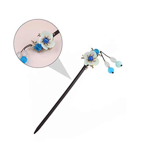 DONFAMDS Retro Chinesische Haarnadel aus Holz mit Stone Blütenmotiv Handgefertigter Haarstab für Dutt Langlebiger und Eleganter Haarschmuck für Damen Passend zu Alltag Party und Cosplay von DONFAMDS