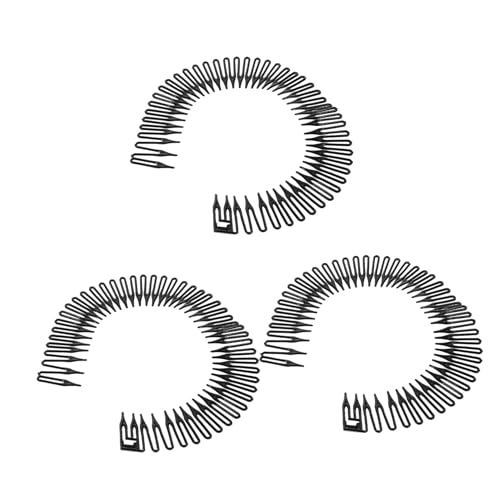 DONFAMDS Sport-stirnbänder Mit Kunststoff-haarkämmen Und Zähnen Kreisförmige Haarbänder Für Damen Flexible Stirnbänder Mit Wickel-haarwickelhalter Verstellbare von DONFAMDS