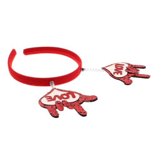 DONFAMDS Valentinstag Stirnband Herzförmig Glitzer Haarschmuck Für Party Hochzeit Dekoration Haarreifen Liebesherz Kopfbedeckung von DONFAMDS