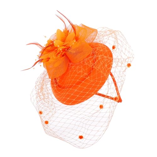 DONFAMDS Vintage Fascinator Kopfstück mit Netzschleier und Federakzenten Eleganter Haarschmuck für Damen Dekorativer Haarclip für Tea Party Hochzeit und Festliche Anlässe Leicht und von DONFAMDS