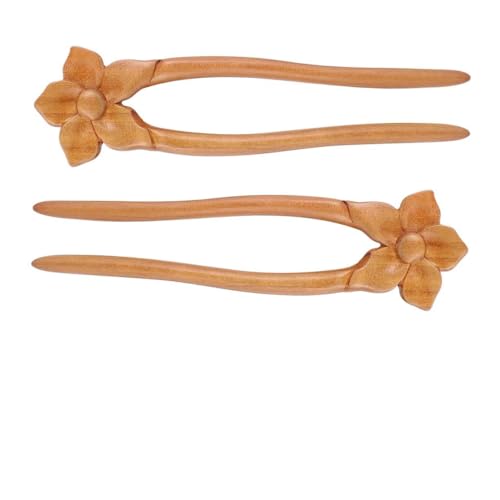 DONFAMDS Vintage Retro Holz Haarspange U Form Langlebiger Haarnadel Haarschmuck Damen Elegant Chinesischer Stil Haarstab aus Holz für Hochzeit Alltag von DONFAMDS