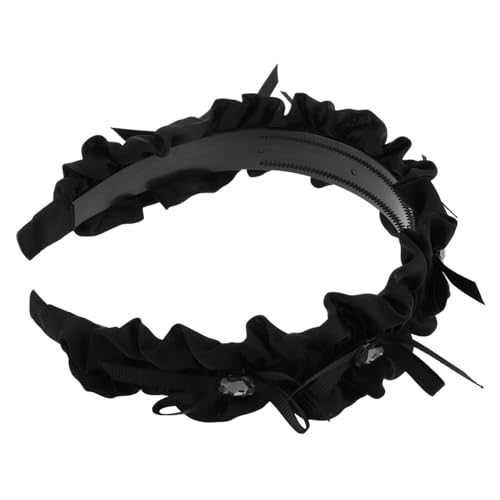 DONFAMDS Strass Stirnband Mit Schleife Für Damen Schwarzes Haarband Mit Schleifen Dekoratives Stirnband Für Frauen Haarschmuck Mit Strass von DONFAMDS