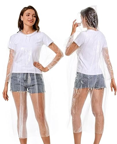 DONGDA Regenponcho Durchsichtig, 5 Stück Regenponcho Einweg Wasserdicht Regencape Festival, Regenponcho Damen Herren Leichtgewichts Regen Poncho Cape mit Kapuze, Einweg Regenponcho für Erwachsene von DONGDA