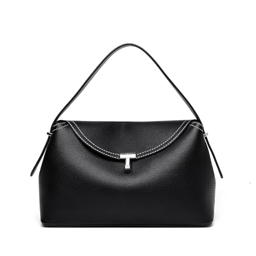 DONGKADE Damen Modisch Elegant Hohe Kapazität Handtasche Umhängetasche Shopper Tasche (Schwarz) von DONGKADE