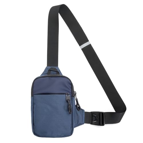 DONGKER Brusttasche Herren, Leichte Sling Chest Crossbody Bag, Wasserdicht Schulter Backpack Umhängetasche Schultertasche Crossbag für Heren/Damen Reise, Wandern, Radfahren, Laufen von DONGKER