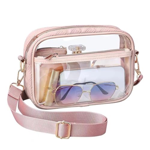 DONGKER Durchsichtige Tasche Damen, Transparente Crossbody Schultertasche, Stadion-Umhängetasche mit Verstellbarem Gurt für Arbeit Sport Spiele und Konzerte von DONGKER