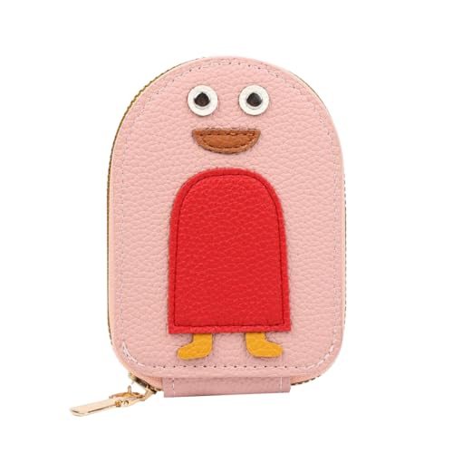 DONGKER Kreditkartenetui, Mini PU-Leder Kartenetui, Niedlicher Pinguin Brieftasche Kartenhalter mit Reißverschluss und 11 Kartenfächer für Damen Frauen von DONGKER