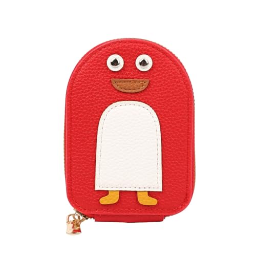 DONGKER Kreditkartenetui, Mini PU-Leder Kartenetui, Niedlicher Pinguin Brieftasche Kartenhalter mit Reißverschluss und 11 Kartenfächer für Damen Frauen von DONGKER