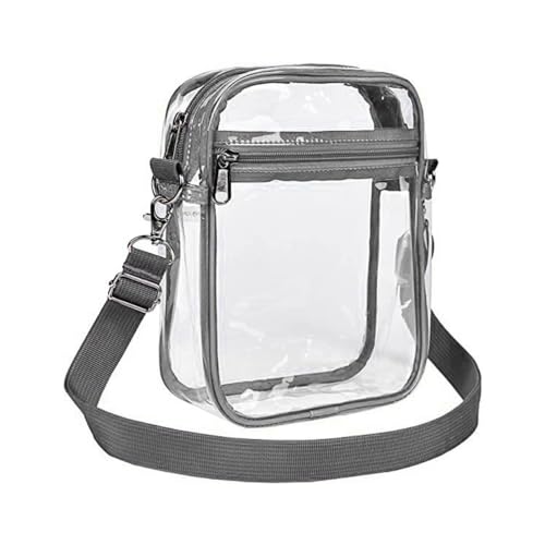 DONGKER Transparente Umhängetasche, PVC Durchsichtige Schultertasche Handtasche mit verstellbarer Riemen für Männer und Frauen von DONGKER