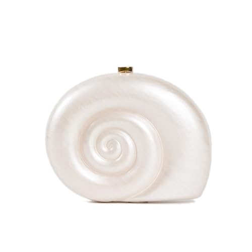 DONGSUO Damen-Clutch aus Acryl, Schneckenform, niedlich, mit Kette, für Abend, Hochzeit, Party, kleine Geldbörse, Designer-Handtasche, Perlenfarbe, Beige DONGSUO Damen-Clutch aus Acryl, Schneckenform, niedlich, mit Kette, für Abend, Hochzeit, Party, kleine Geldbörse, Designer-Handtasche, Perlenfarbe, Beige von DONGSUO