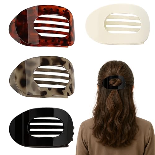 Entenschnabel Haarspange, 4 Stück Entenschnabel Haarspangen Damen Starker Halt Gebogenes Design Rutschfest, Haarklammer Flach Für Dünnes Haar Und Dickes Haar von DONOONIS