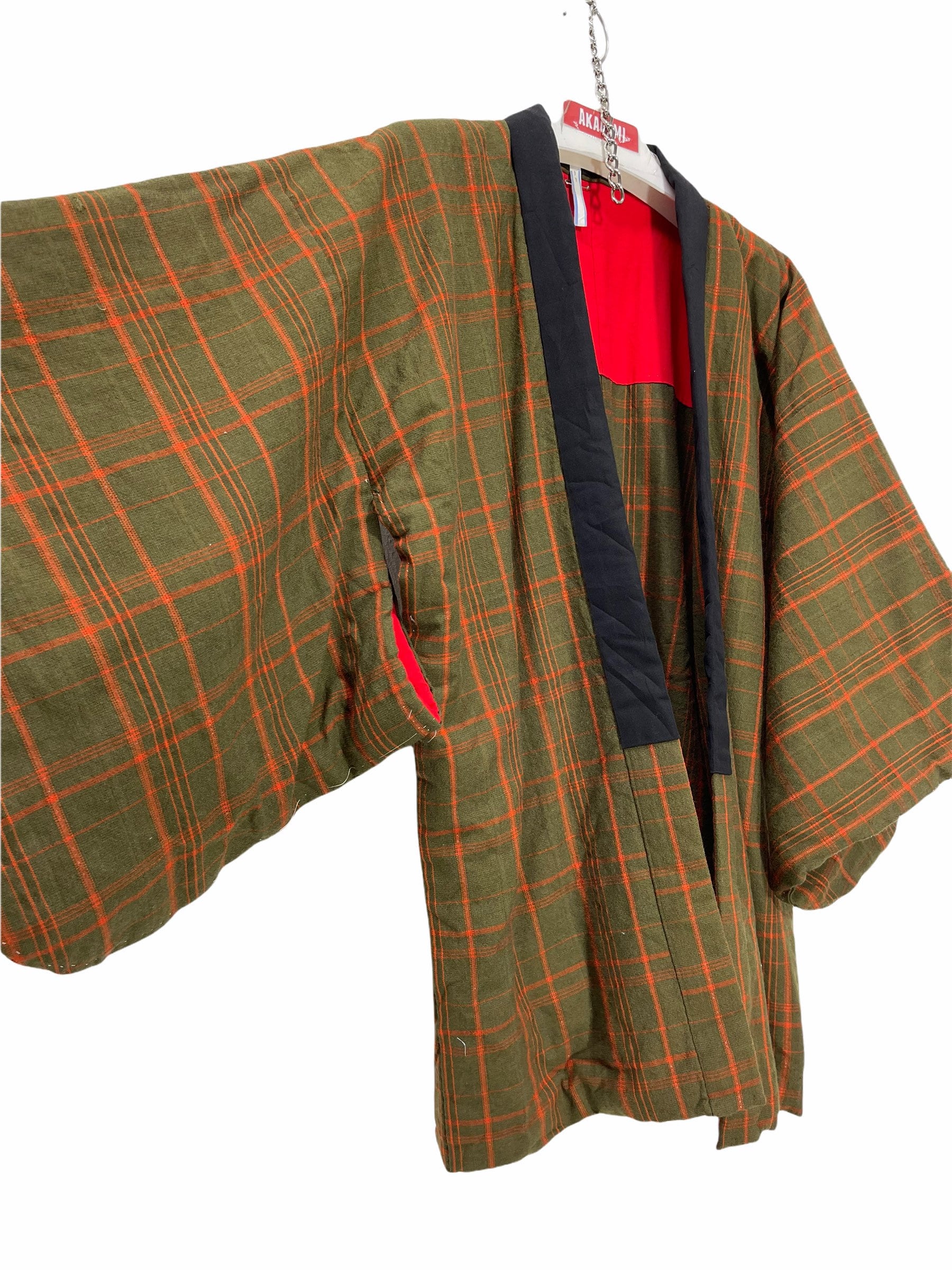 Hergestellt in Japan Vintage Hanten Wolle Jacke Wattierte Karo Muster Handgefertigte Kimono Robe Warme Winterjacke von DONPACINO