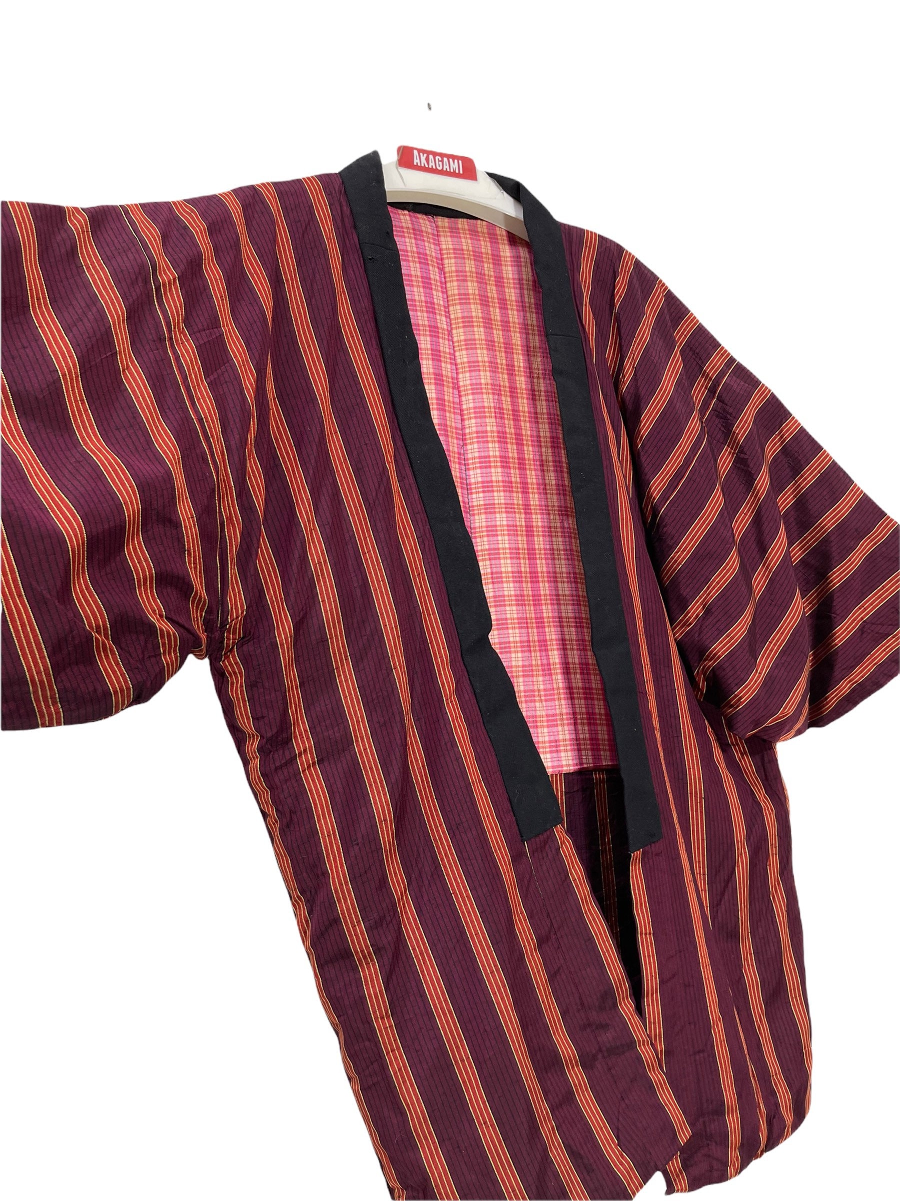 Made in Japan Vintage Hanten Jacke Polsterung Wattierte Bordüre Gestreifte Muster Handgefertigte Kimono Robe Warme Winterjacke Made in Japan Vintage Hanten Jacke Polsterung Wattierte Bordüre Gestreifte Muster Handgefertigte Kimono Robe Warme Winterjacke von DONPACINO