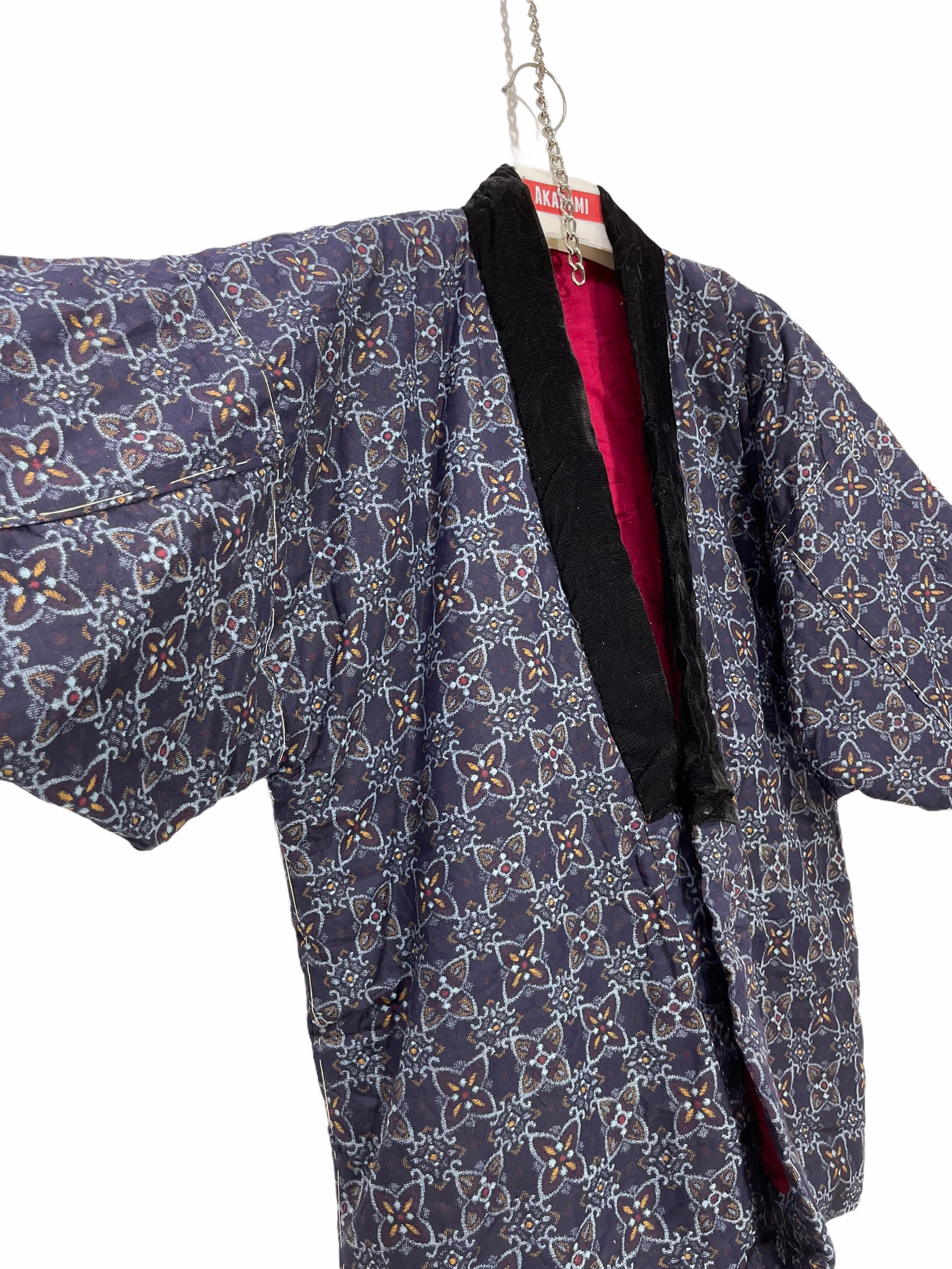 Made in Japan Vintage Hanten Wolle Jacke Polsterung Voll Handgemacht Kasuri Muster Kimono Robe Warme Winterjacke Sashiko von DONPACINO