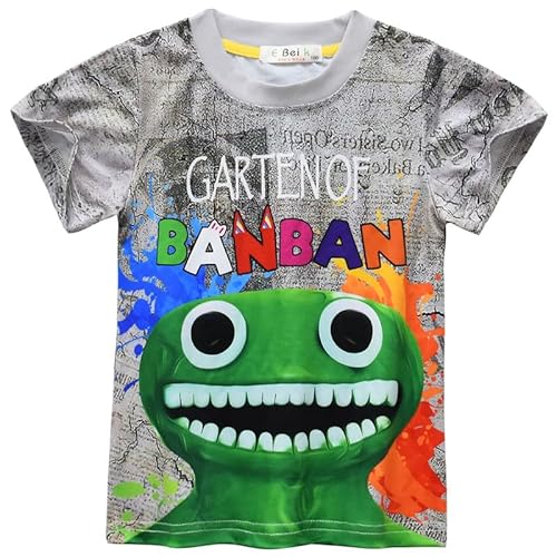 Garten T-Shirt banban Jungen Mädchen,Kurzarm Shirt Kinder,lustig 3D Druck Muster Sweatshirt Cartoon Cosplay Kurzarm,Geeignet für Halloween Weihnachts Karneval Kindergeburtstag Sommerstrand von DONY