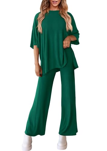 DONYKARRY Jogginganzug Damen Set Trainingsanzug Zweiteiler Frauen Sport Anzug Freizeitanzug Kapuzenjacke&Sporthose(Grün,L) von DONYKARRY