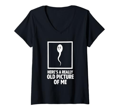 Damen Hier ist EIN wirklich altes Bild von Mir, lustige Parodie im Retro-Stil T-Shirt mit V-Ausschnitt Damen Hier ist EIN wirklich altes Bild von Mir, lustige Parodie im Retro-Stil T-Shirt mit V-Ausschnitt von DOODFUN