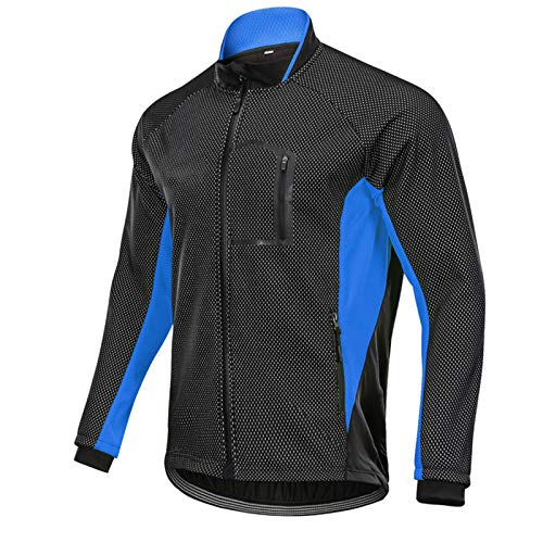 DOOLY Fahrradjacke Herren mit Reflektierendem, Winddichte Wasserdichte Fahrradtrikotacke Bike Jacke Leichte Regenjacke Radsport Winter Radtrikot Laufjacke von DOOLY