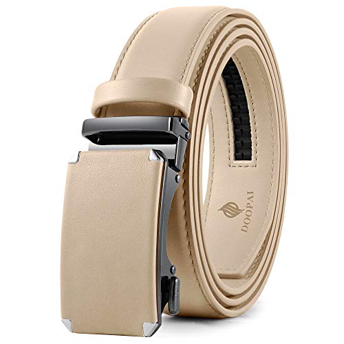 DOOPAI Automatik Gürtel Herren Beige, Ratsche Gürtel Herren Automatik, Automatik Gürtel für Männer 115cm von DOOPAI